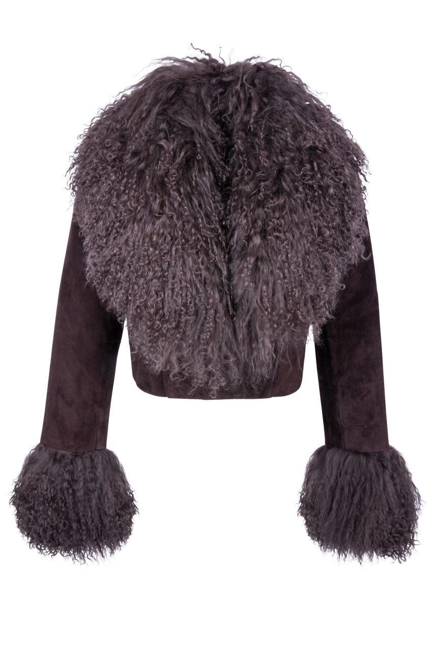 Western and Co. Lola Fur Suede Crop Jacket