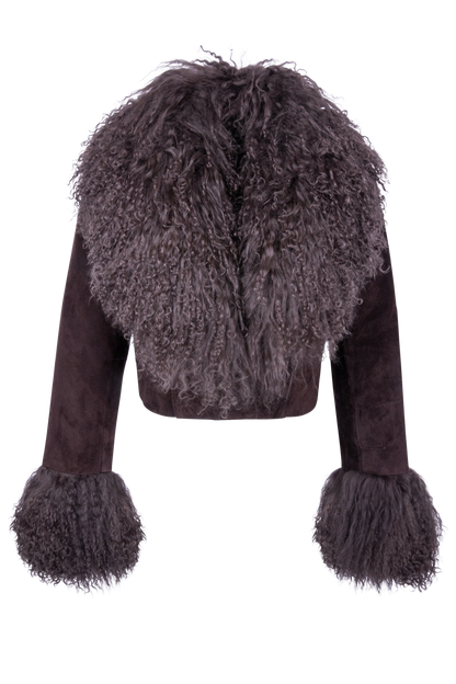 Western and Co. Lola Fur Suede Crop Jacket