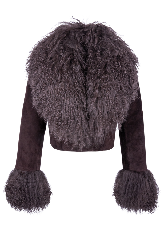 Western and Co. Lola Fur Suede Crop Jacket