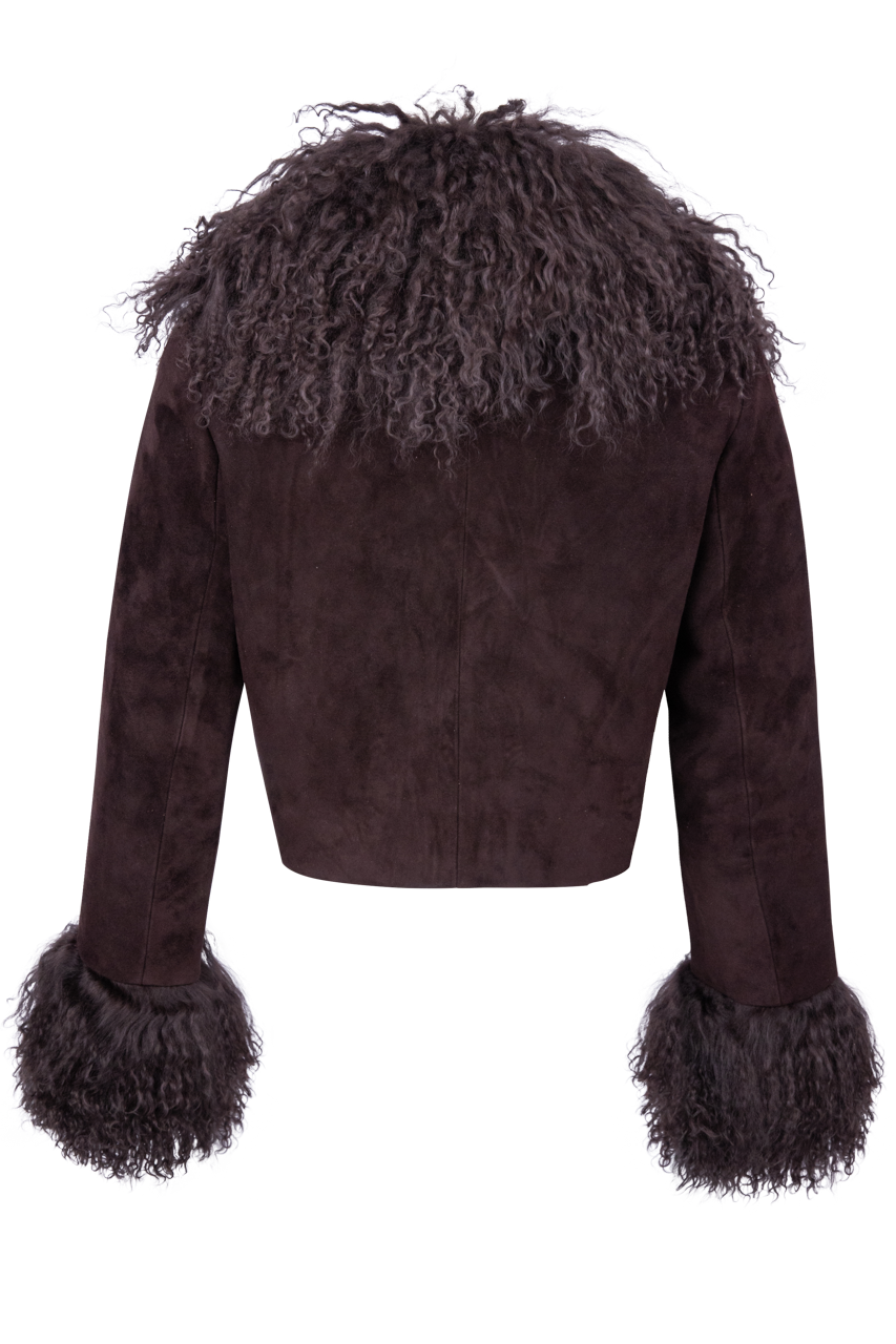 Western and Co. Lola Fur Suede Crop Jacket