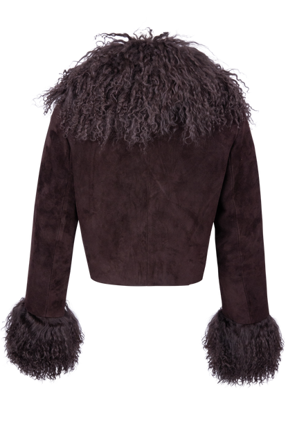Western and Co. Lola Fur Suede Crop Jacket