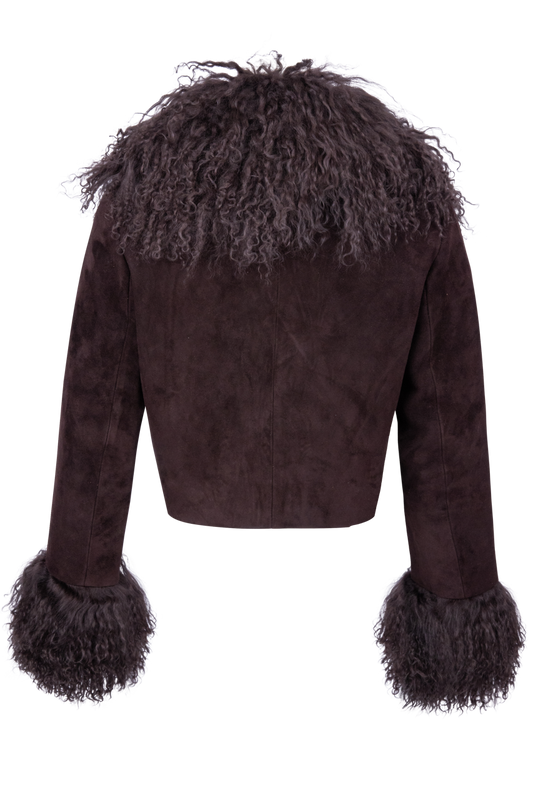 Western and Co. Lola Fur Suede Crop Jacket - alternate view