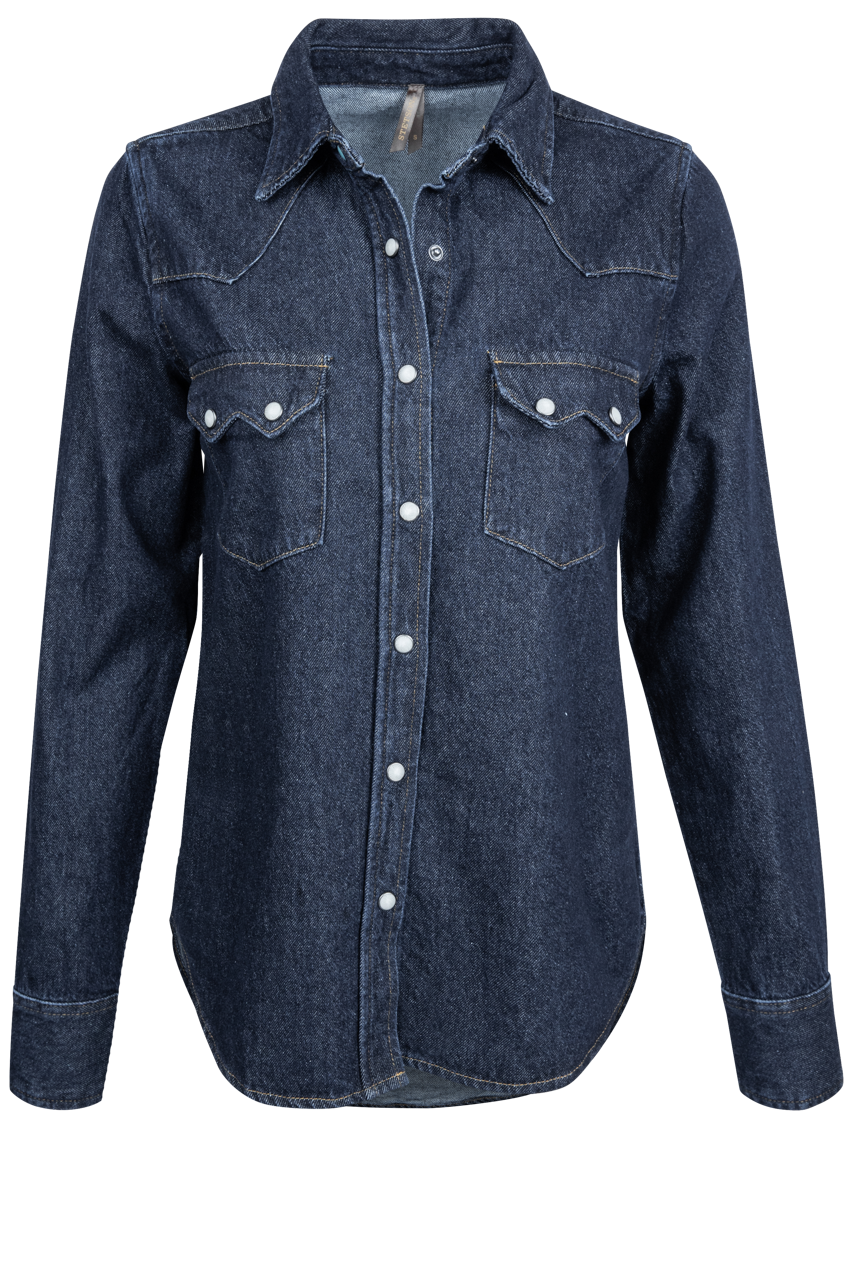 Stetson Women's Oversized Denim Snap Blouse