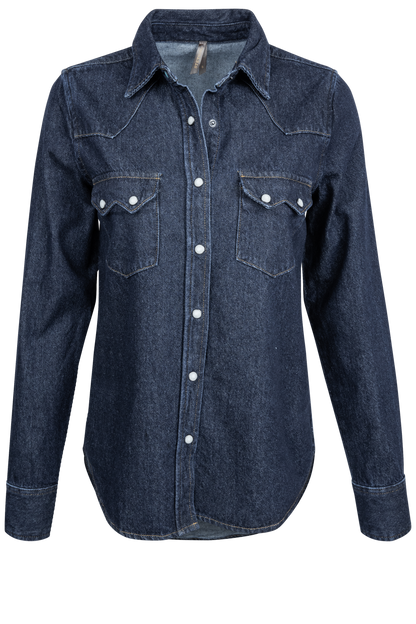 Stetson Women's Oversized Denim Snap Blouse