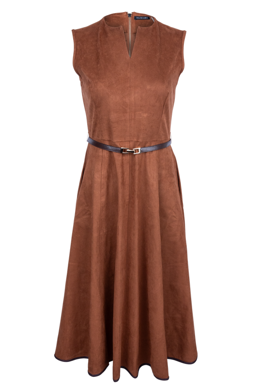Dolce Cabo Suede Belted Midi Dress