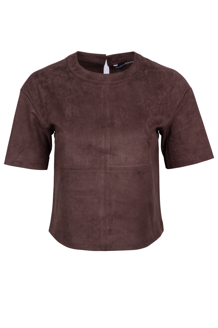 Dolce Cabo Suede Cropped Tee