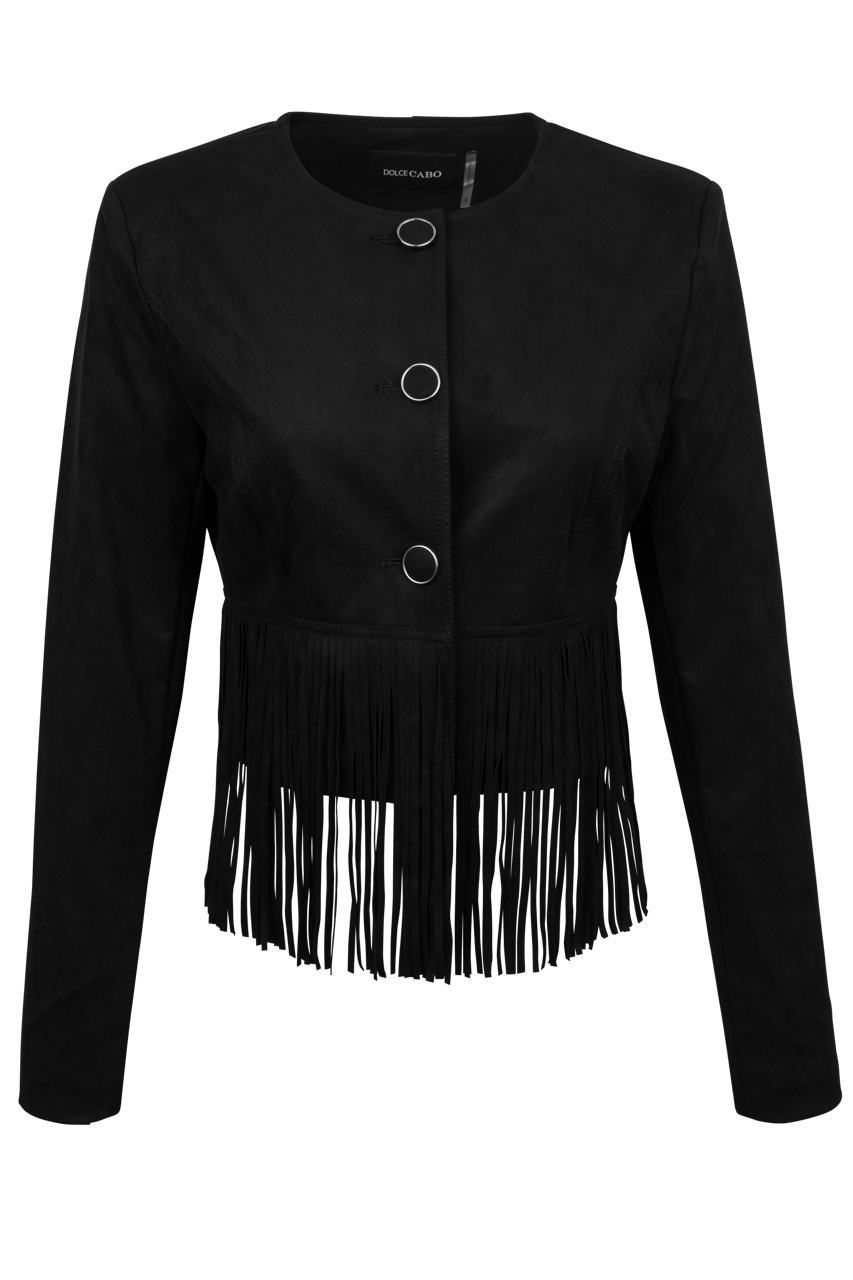 Dolce Cabo Suede Fringe Jacket