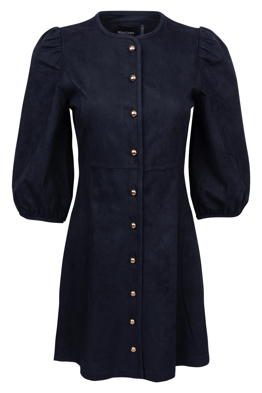 Dolce Cabo Suede Gold Button Mini Dress