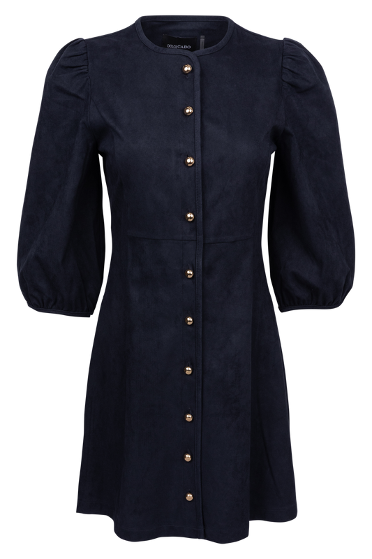 Dolce Cabo Suede Gold Button Mini Dress