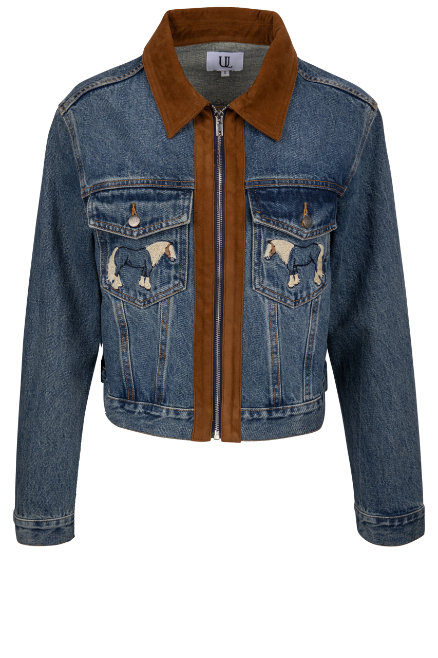 Horse Embroidered Denim Jacket