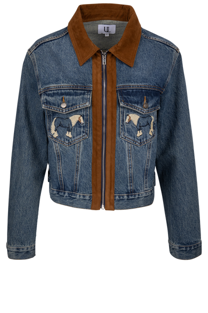 Horse Embroidered Denim Jacket