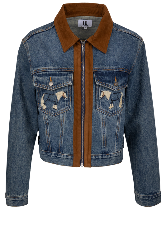 Horse Embroidered Denim Jacket