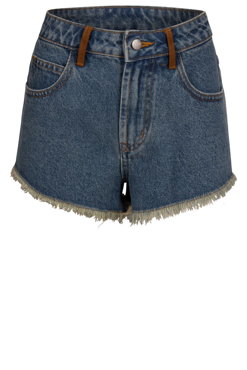 Horse Embroidered Denim Shorts