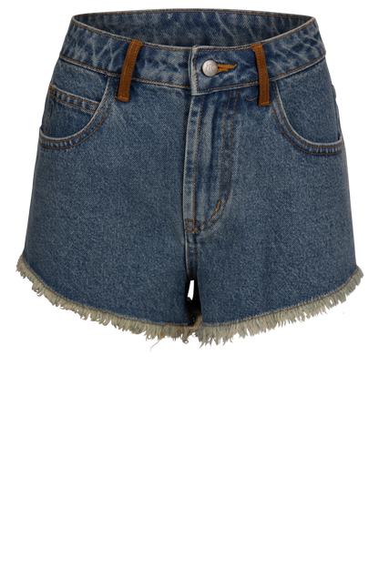 Horse Embroidered Denim Shorts