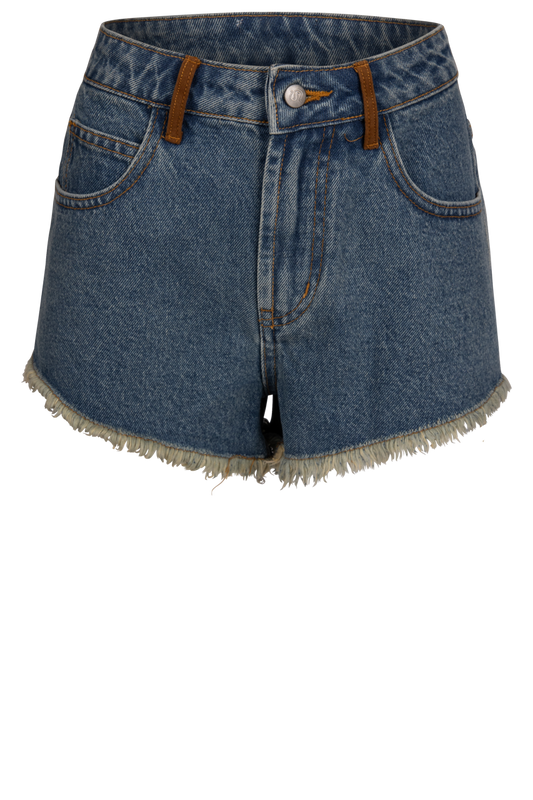 Horse Embroidered Denim Shorts