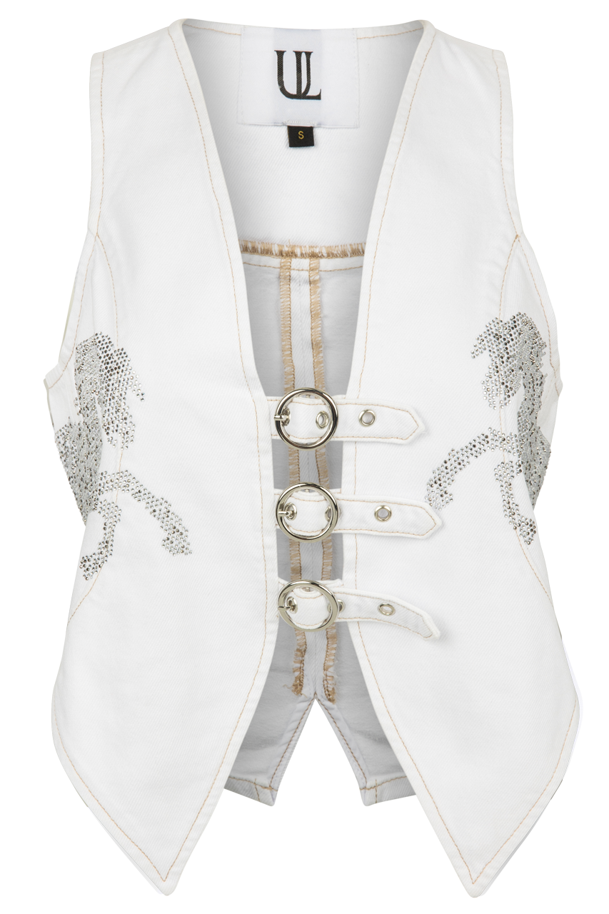 Rhinestone Dancing Horse Embellished Vest