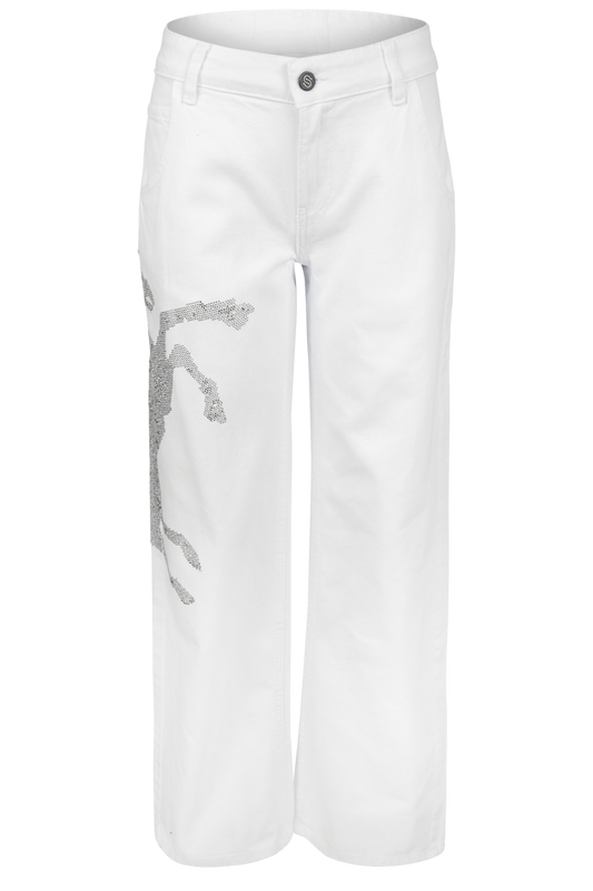 Rhinestone Dancing Horse Embellished Jeans