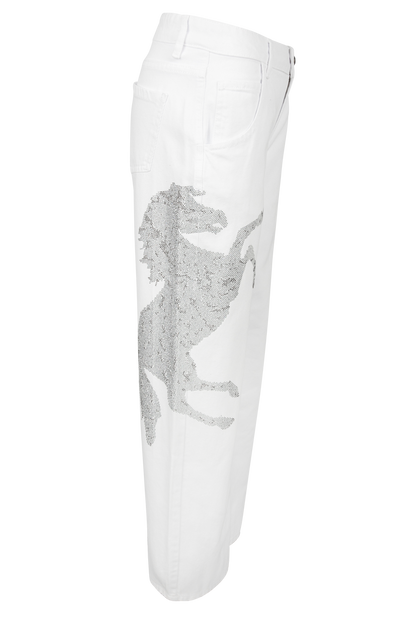 Rhinestone Dancing Horse Embellished Jeans