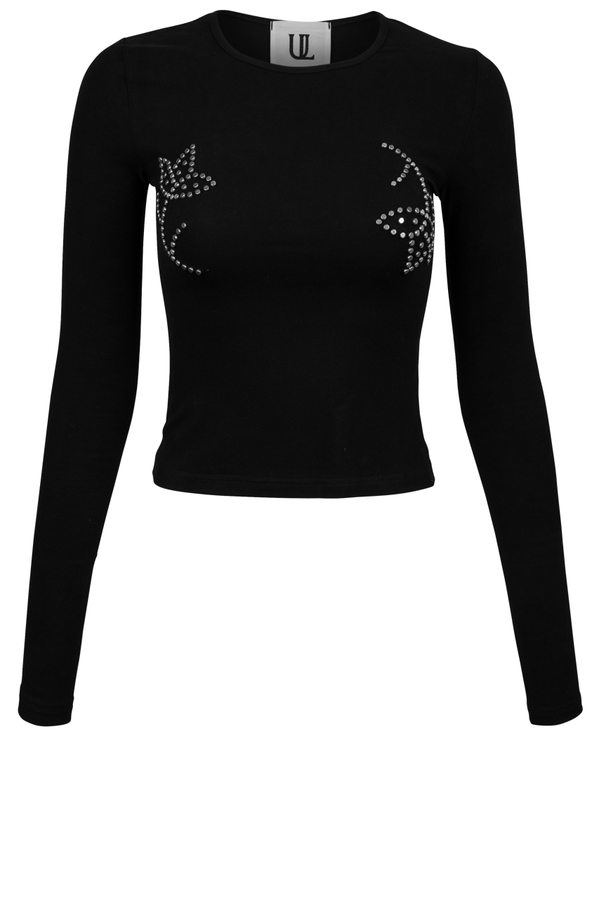 Silver Studded Long Sleeve Tee