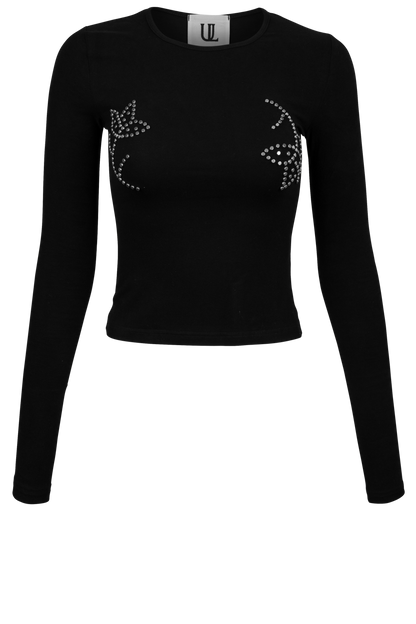 Silver Studded Long Sleeve Tee