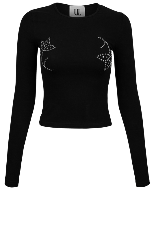 Silver Studded Long Sleeve Tee