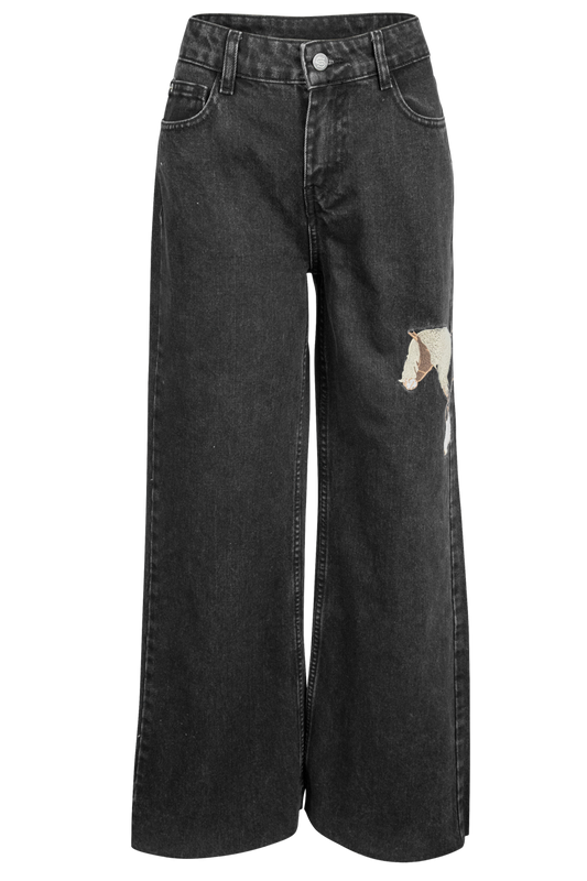 Horse Embroidered Jeans