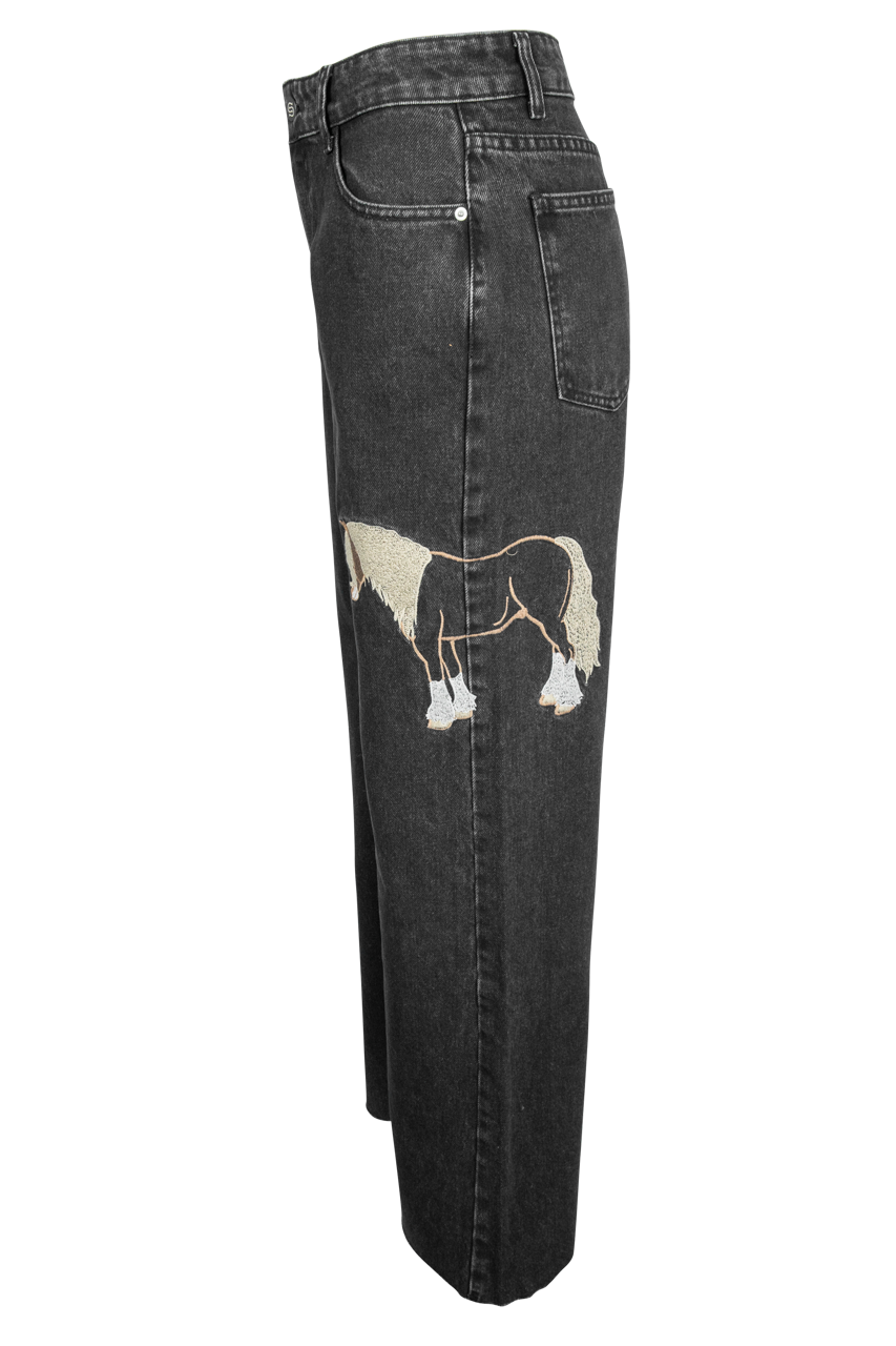 Horse Embroidered Jeans