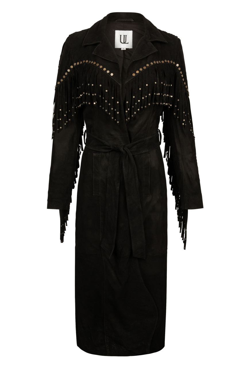 Understated Leather Legacy Fringe Suede Coat