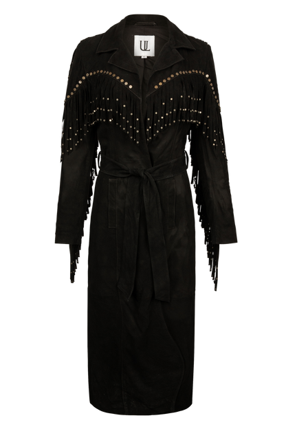 Understated Leather Legacy Fringe Suede Coat
