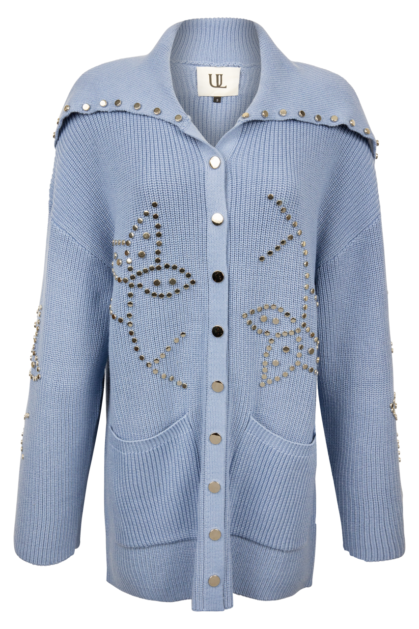 Understated Leather Possibilities Studded Cardigan
