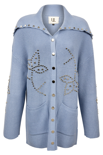 Understated Leather Possibilities Studded Cardigan