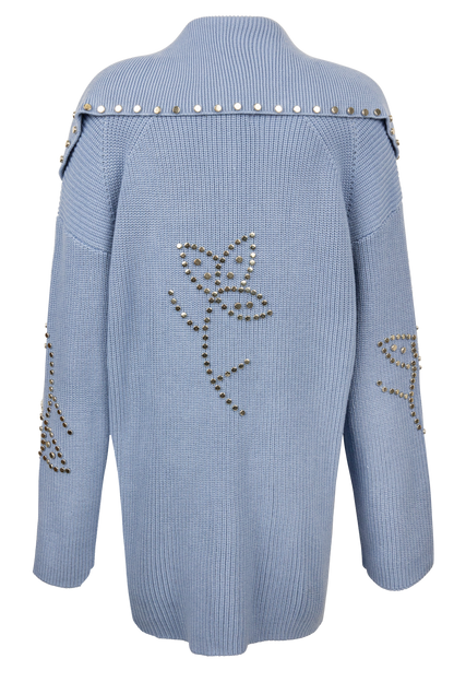 Understated Leather Possibilities Studded Cardigan