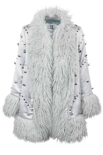 Understated Leather Heart Charm Coat