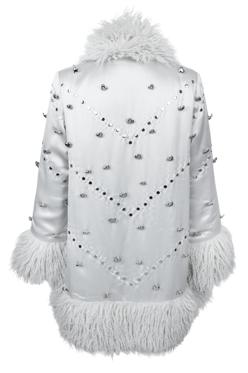 Understated Leather Heart Charm Coat