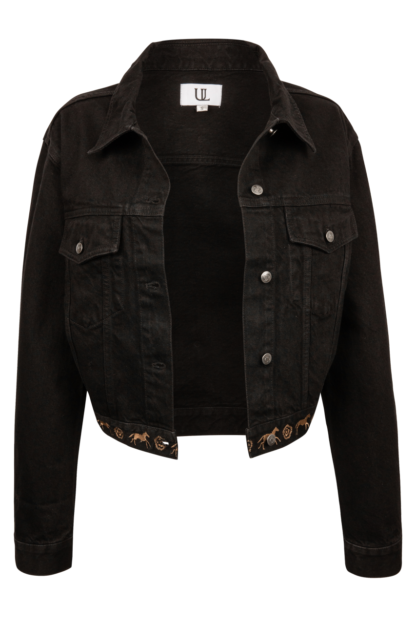 Understated Leather Back On The Horse Denim Jacket