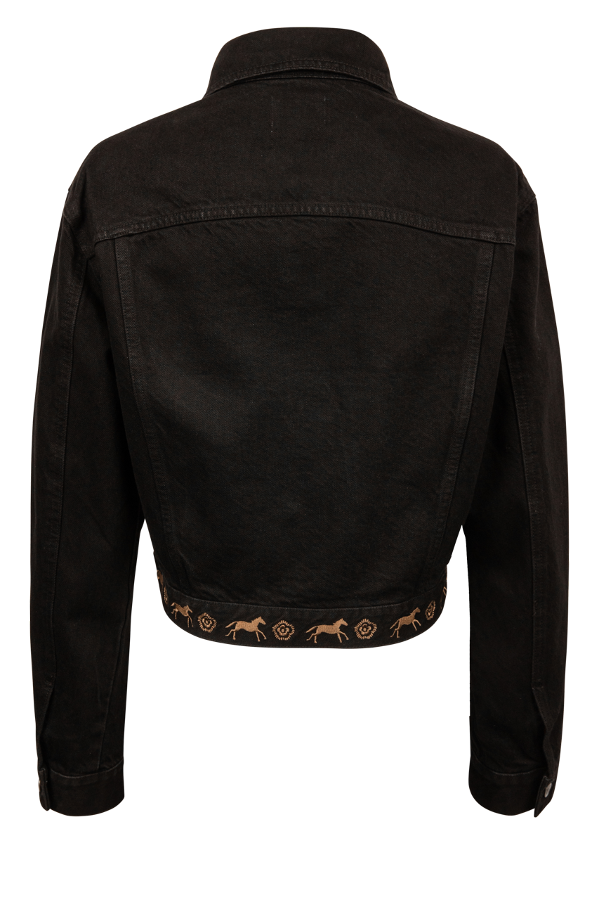 Understated Leather Back On The Horse Denim Jacket
