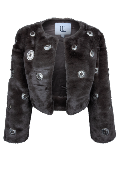 Understated Leather Silver Concho Coat