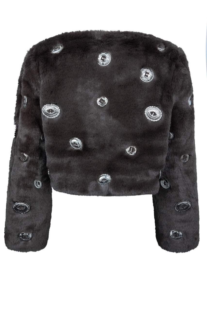 Understated Leather Silver Concho Coat