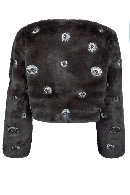 Understated Leather Silver Concho Coat
