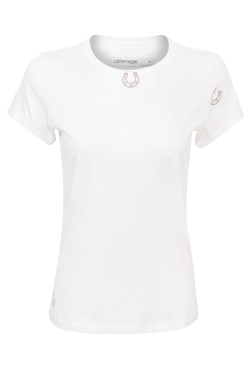 Catherine Gee Embroidered Horseshoe Tee