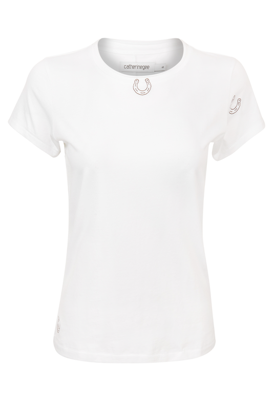 Catherine Gee Embroidered Horseshoe Tee