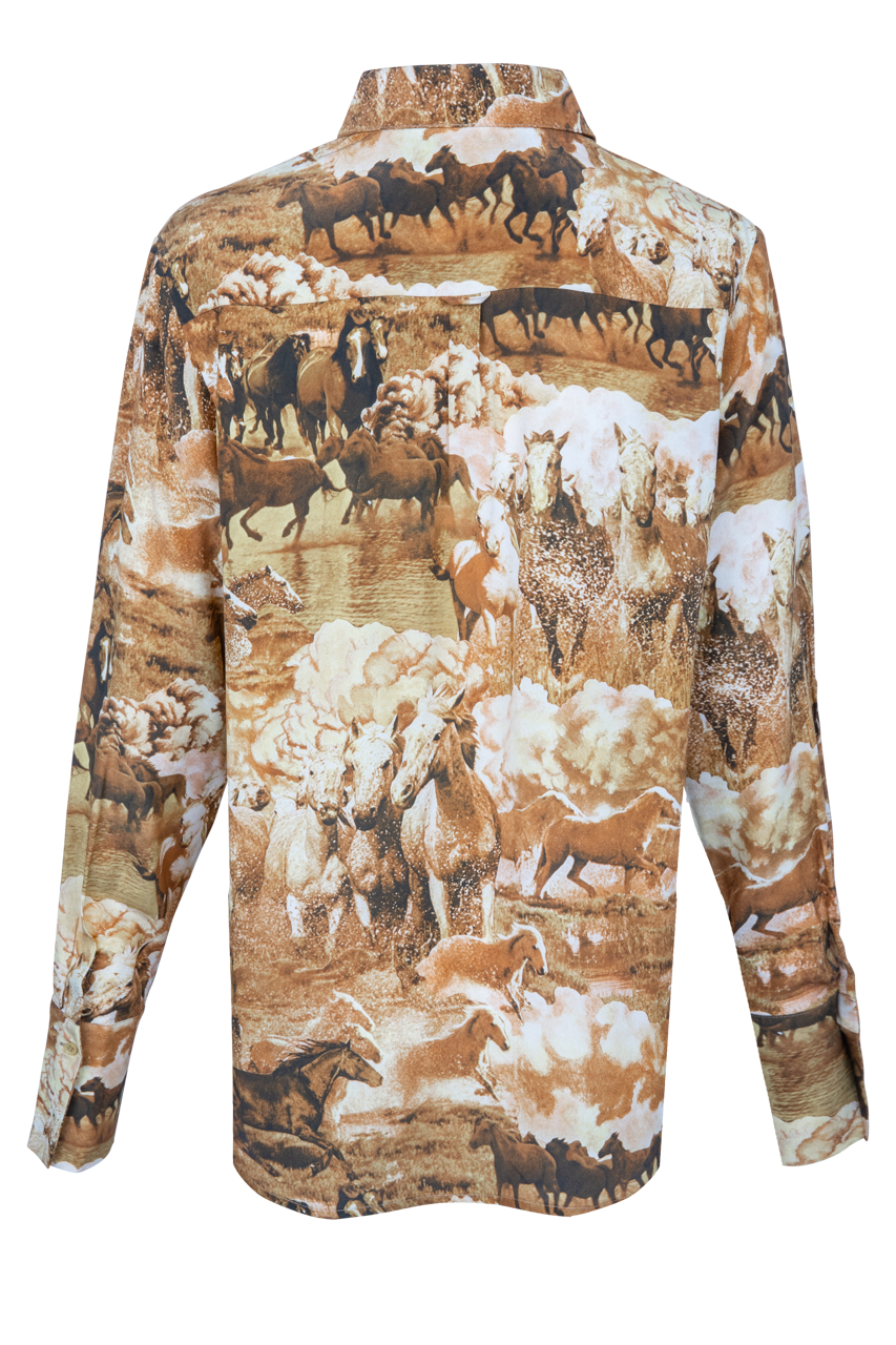 Catherine Gee Sophie Western Horse Silk Blouse