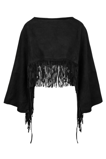 Mauritius Paige Suede Leather Fringe Cape