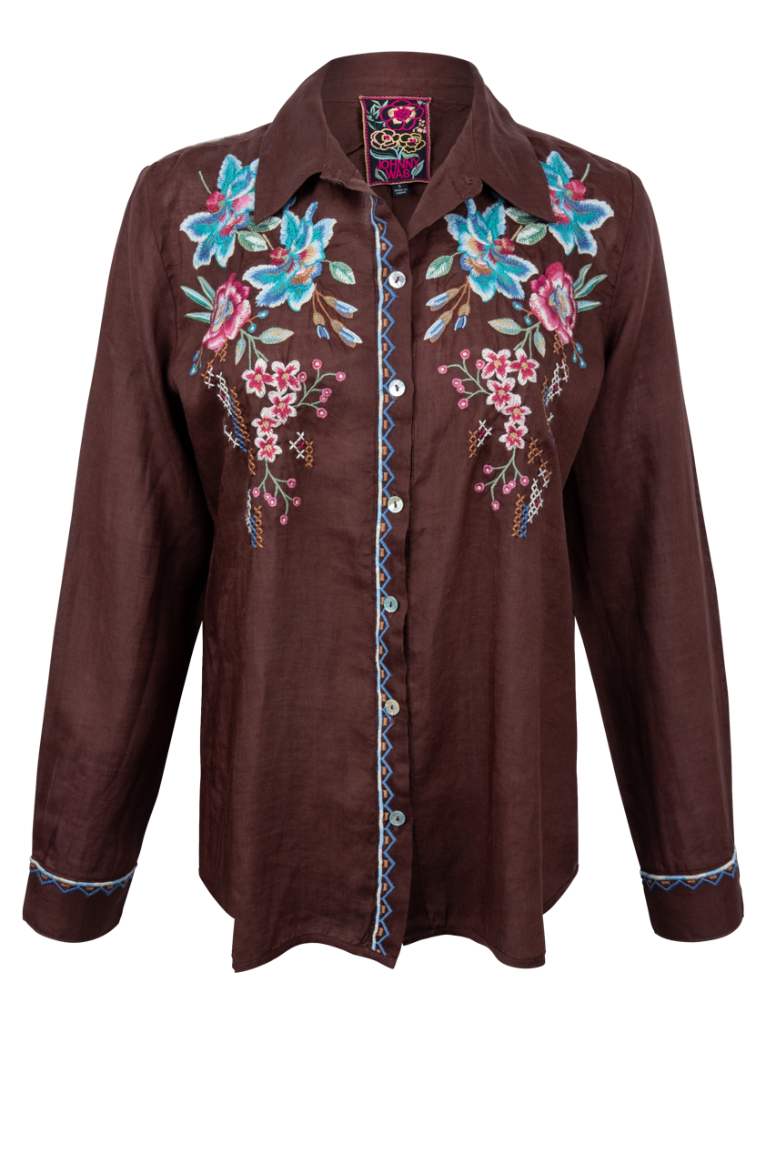 Johnny Was Contrast Binding Shirt