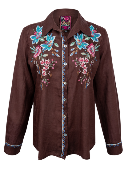 Johnny Was Contrast Binding Shirt