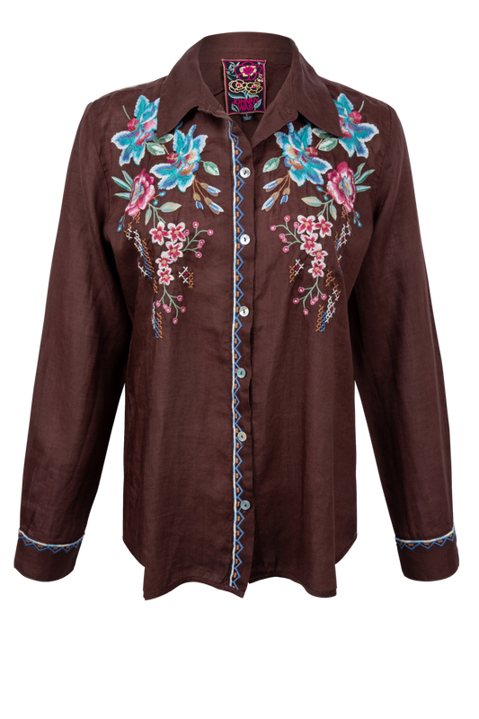 Johnny Was Contrast Binding Shirt