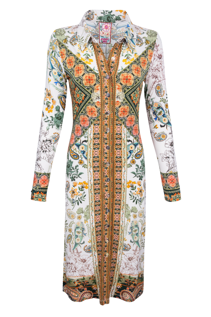 Johnny Was Janie Solana Printed Midi Shirt Dress