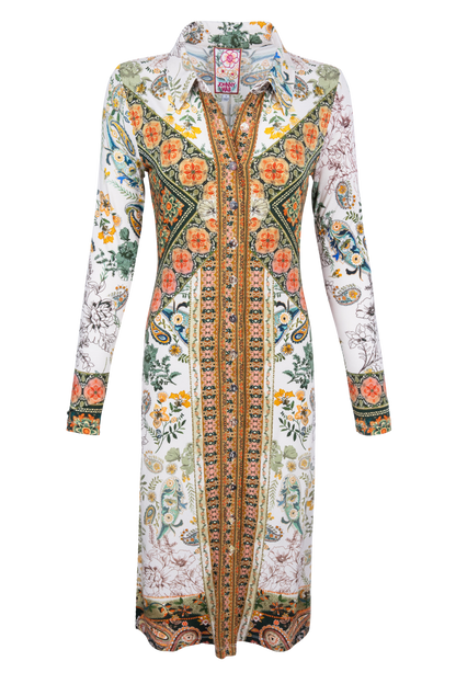 Johnny Was Janie Solana Printed Midi Shirt Dress