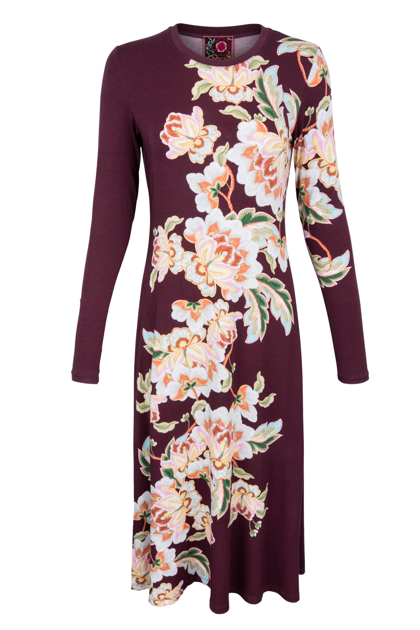 Johnny Was Janie Floral Long Sleeve Midi Dress