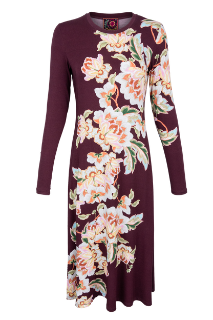 Johnny Was Janie Floral Long Sleeve Midi Dress
